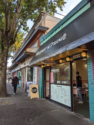Street view at Burger Crush in Victoria