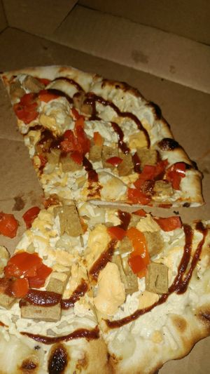 bbq chicken cheddar ranch at Dimo's Pizza in Chicago