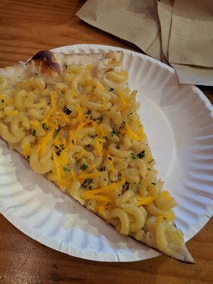 Vegan Mac & Cheese Pizza at Dimo's Pizza in Chicago