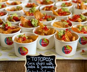 Totopos- corn chips with salsa and guacamole at No Manches in Wakefield