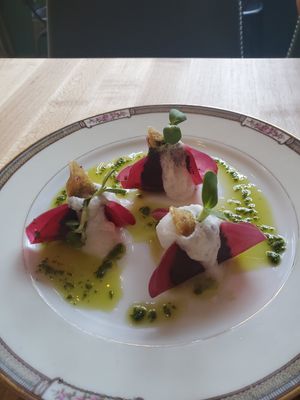 Beet dumplings at Bloom in Chicago