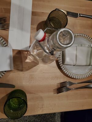 Table setup is cute at Bloom in Chicago