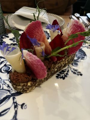 Beet tartine  at Bloom in Chicago