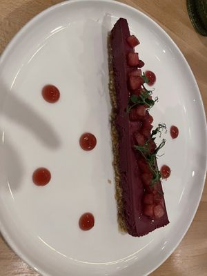 Hibiscus cheesecake - so good   at Bloom in Chicago