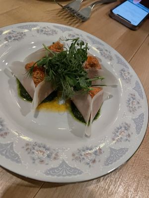 White coconut dumplings   at Bloom in Chicago