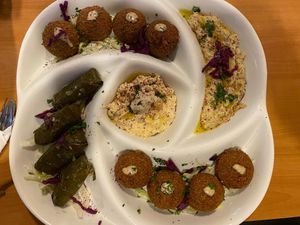 Appetizer plater at Falafel House in Roanoke