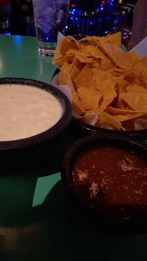 Queso dip along with great chips and salsa at Barrio Tacos in Columbus
