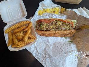 Sooooo frickin good! Fries crispy and seasoned well. Hollywood Hooker was messy, but I expected that...use a few napkins. at Slutty Vegan - Edgewood in Atlanta