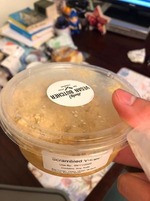 Scrambled v eggs at Rudy's Vegan Butcher & Diner in North London