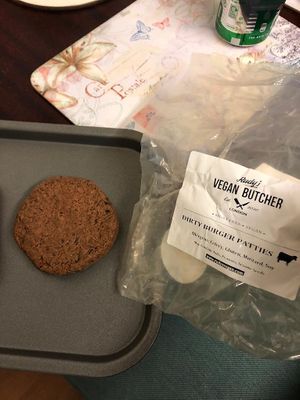 Dirty burger patties (gets 2) at Rudy's Vegan Butcher & Diner in North London