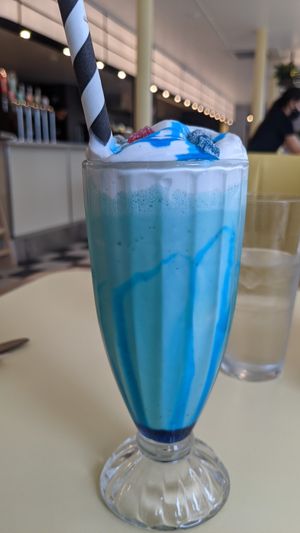 Bubble gum shake at Rudy's Vegan Butcher & Diner in North London