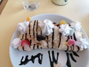Banana split at Rudy's Vegan Butcher & Diner in North London