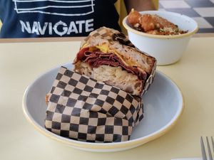 Lots of pastrami! at Rudy's Vegan Butcher & Diner in North London