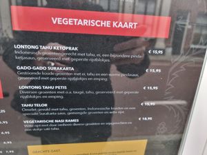 part of menu at Surakarta in Leiden
