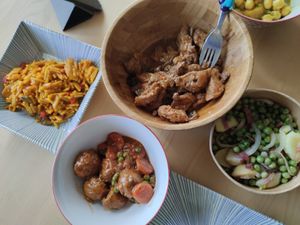 Faux meat dishes at MonVeg in Mollet Del Valles