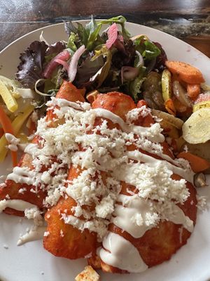 Vegan and gf enchiladas Rojas   at Mi Corazon Mexican Cuisine in Cannon Beach