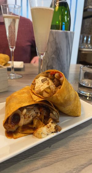 Breakfast Brurrito at Initial Q - tasty  (switch Eggs x Tofu)  at Initial Q in Spartanburg