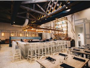 Great indoor seating. They were dog friendly on their patio too ❤️🐶 #Veganuary at Initial Q in Spartanburg