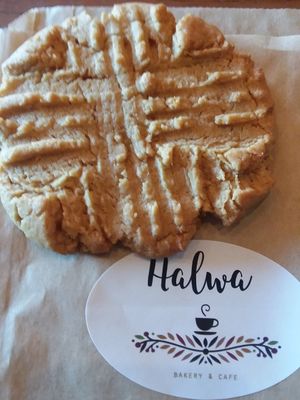 Vegan peanut butter cookie at Halwa Bakery & Cafe in Blacksburg