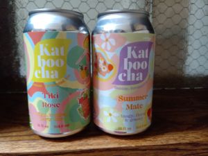 Two cans of Katboocha (Tiki Rose and Summer Mate) at Melo Coffee & Kitchen in Rochester
