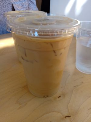 Oat milk iced vanilla latte at Melo Coffee & Kitchen in Rochester
