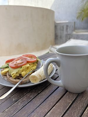 Breakfast we made with there items   at Gypsea Market in Tulum