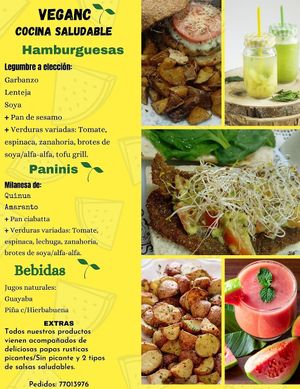 Our menu-Nuestro menú at VeganC in Santa Cruz