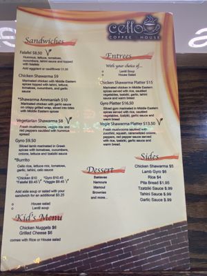   at Cellō Coffee House & Cafe in Roanoke