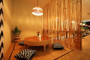 Indoor Seating at Night at Warung in Koh Phangan