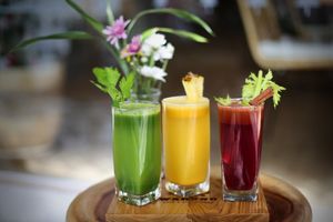 Healthy Fruit and Vegetable Juices at Warung in Koh Phangan