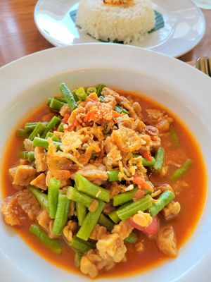 Tempeh and beans at Warung in Koh Phangan