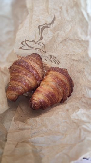 Croissants and an apple pastry at Bakery J.M. Coste in Grenoble