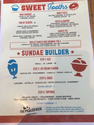 The Pickled Duck - Dessert Menu at The Pickled Duck in Modbury