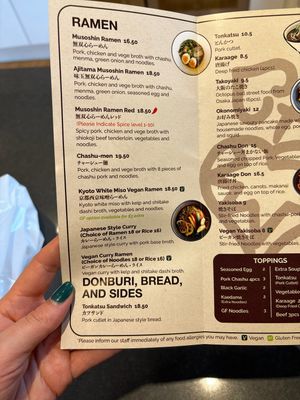 Two vegan ramen options   at Musoshin Ramen in Toronto