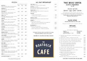 Main menu 1 at Boatdeck Cafe in Mawson Lakes