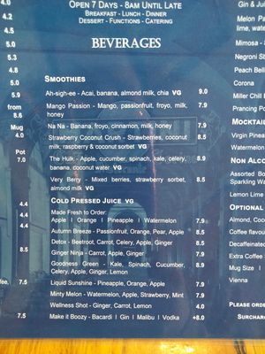 Menu at Boatdeck Cafe in Mawson Lakes