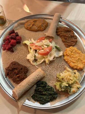 Vegan platter  at Gonder in Madrid