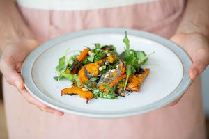 Pumpkin Salad with Tahini Dressing at bröselei in Vienna