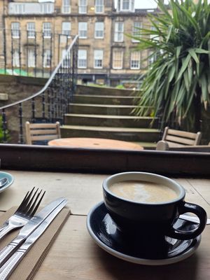 Several plant milk options for coffee at Leo's Beanery in Edinburgh