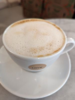 Cappuccino with oat milk at Love Juice Bar - Grenelle in Paris