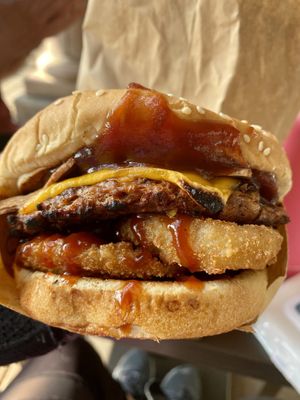 Western Bacon Cheeseburger.  That bbq sauce!   at Nice Burger - Santa Ana in Santa Ana