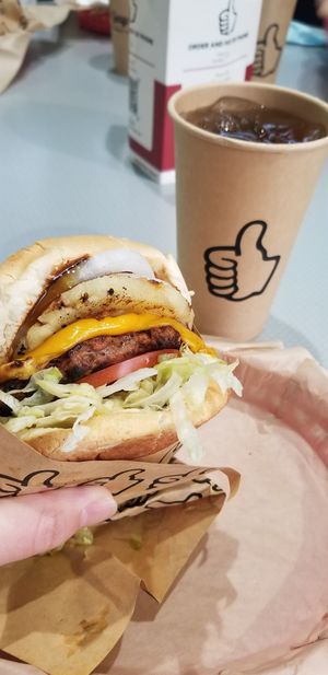 Mainlander Burger with a Cream Soda at Nice Burger - Santa Ana in Santa Ana
