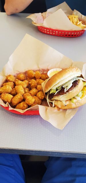 Big Guy Burger w/ taters at Nice Burger - Santa Ana in Santa Ana