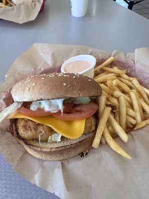 Fish sandwichh  at Nice Burger - Santa Ana in Santa Ana