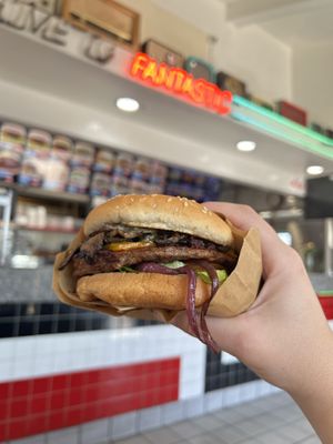 Mushroom burger  at Nice Burger - Santa Ana in Santa Ana