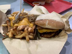BBQ western burger with animal style fries   at Nice Burger - Santa Ana in Santa Ana