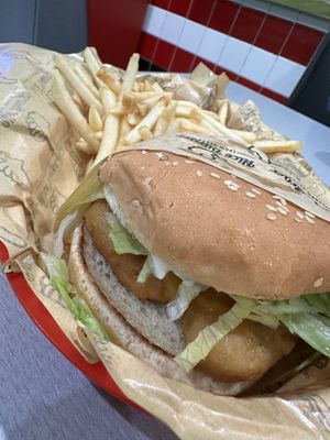 Fish Filet and Friesd  at Nice Burger - Santa Ana in Santa Ana