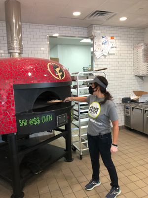 Our Bad A$$ Oven. Pizza takes Two minutes to bake at Urban Bricks in Paramus