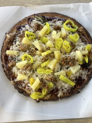 BBQ Sauce - pineapple, banana peppers, vegan "meat”  at Urban Bricks in Paramus