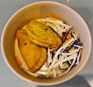 Vegan Jamaican patty at Yooow Vegan in South East London